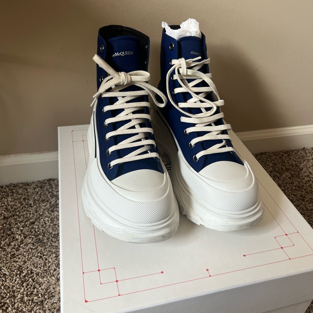 Alexander McQueen blue tread slick sneakers size 43.5 (10)